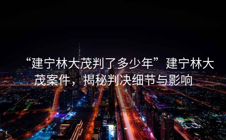 “建寧林大茂判了多少年”建寧林大茂案件，揭秘判決細(xì)節(jié)與影響