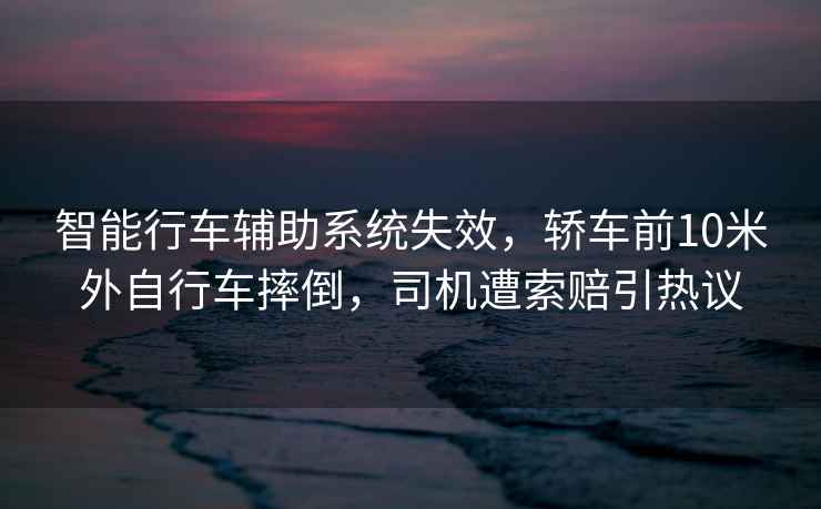 智能行車輔助系統(tǒng)失效，轎車前10米外自行車摔倒，司機遭索賠引熱議