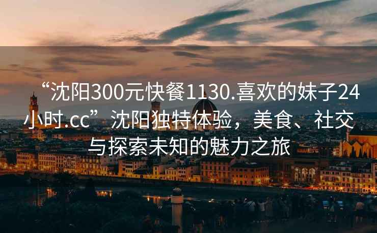 “沈陽(yáng)300元快餐1130.喜歡的妹子24小時(shí).cc”沈陽(yáng)獨(dú)特體驗(yàn)，美食、社交與探索未知的魅力之旅