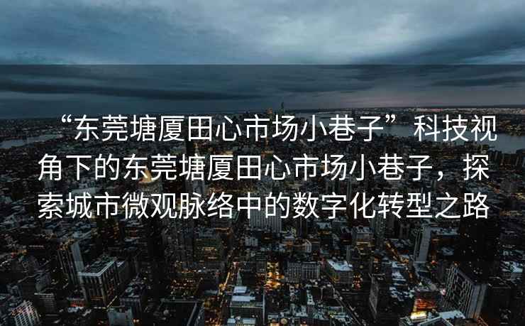 “東莞塘廈田心市場小巷子”科技視角下的東莞塘廈田心市場小巷子，探索城市微觀脈絡(luò)中的數(shù)字化轉(zhuǎn)型之路