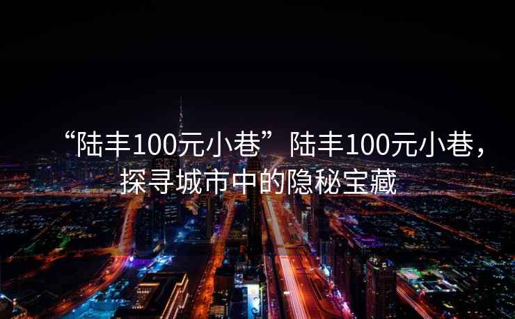 “陸豐100元小巷”陸豐100元小巷，探尋城市中的隱秘寶藏
