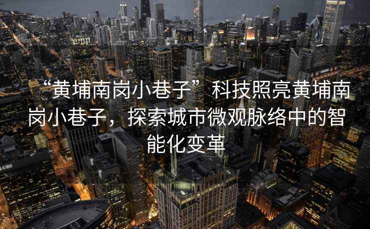 “黃埔南崗小巷子”科技照亮黃埔南崗小巷子，探索城市微觀脈絡(luò)中的智能化變革