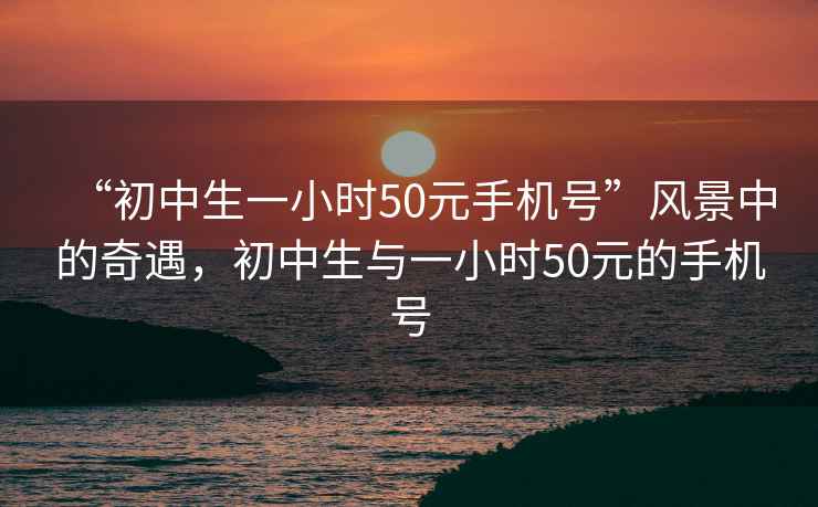 “初中生一小時(shí)50元手機(jī)號(hào)”風(fēng)景中的奇遇，初中生與一小時(shí)50元的手機(jī)號(hào)
