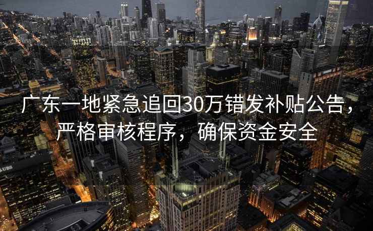 廣東一地緊急追回30萬(wàn)錯(cuò)發(fā)補(bǔ)貼公告，嚴(yán)格審核程序，確保資金安全