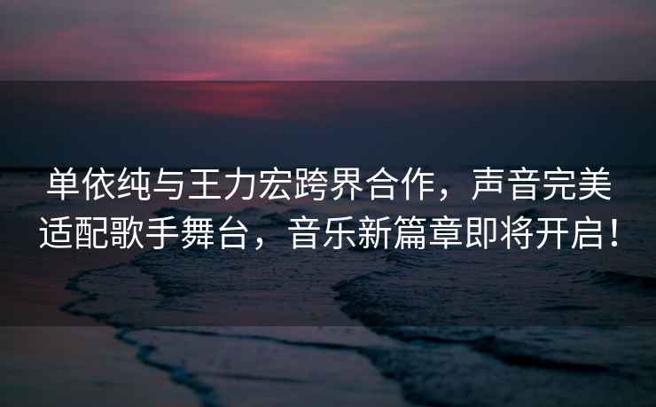 單依純與王力宏跨界合作，聲音完美適配歌手舞臺，音樂新篇章即將開啟！