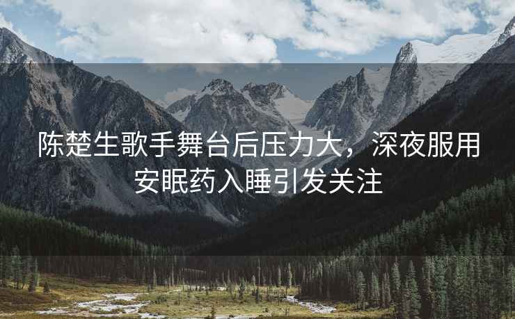 陳楚生歌手舞臺(tái)后壓力大，深夜服用安眠藥入睡引發(fā)關(guān)注