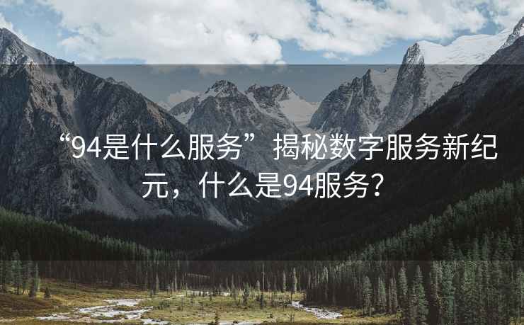 “94是什么服務(wù)”揭秘?cái)?shù)字服務(wù)新紀(jì)元，什么是94服務(wù)？