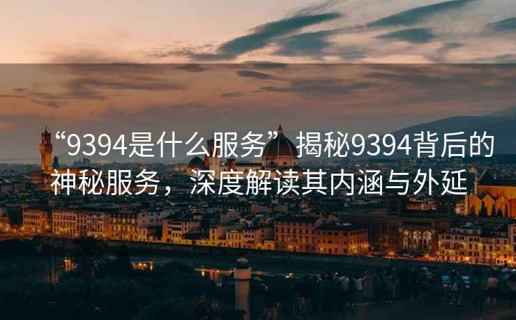 “9394是什么服務(wù)”揭秘9394背后的神秘服務(wù)，深度解讀其內(nèi)涵與外延