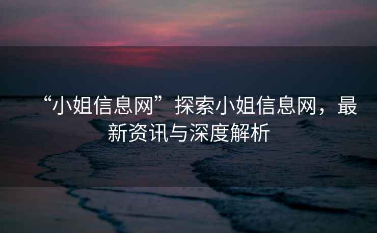 “小姐信息網(wǎng)”探索小姐信息網(wǎng)，最新資訊與深度解析