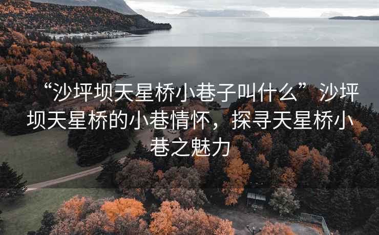 “沙坪壩天星橋小巷子叫什么”沙坪壩天星橋的小巷情懷，探尋天星橋小巷之魅力