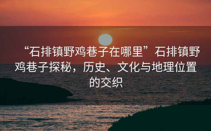 “石排鎮(zhèn)野雞巷子在哪里”石排鎮(zhèn)野雞巷子探秘，歷史、文化與地理位置的交織
