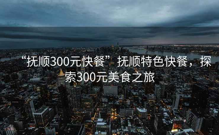 “撫順300元快餐”撫順特色快餐，探索300元美食之旅