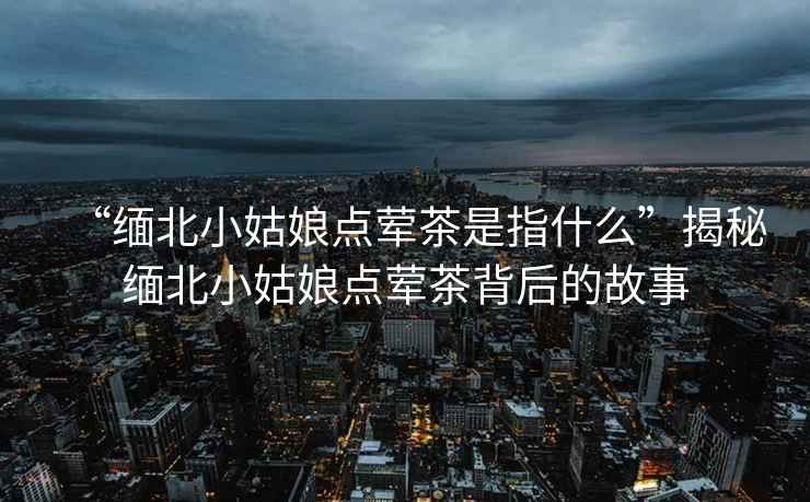 “緬北小姑娘點(diǎn)葷茶是指什么”揭秘緬北小姑娘點(diǎn)葷茶背后的故事